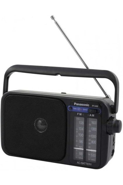 راديو باناسونيك RF-2400D محمول يعمل على موجات FM التناظرية، أسود اللون