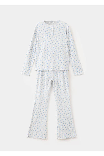 Çiçek desenli uzun pijama