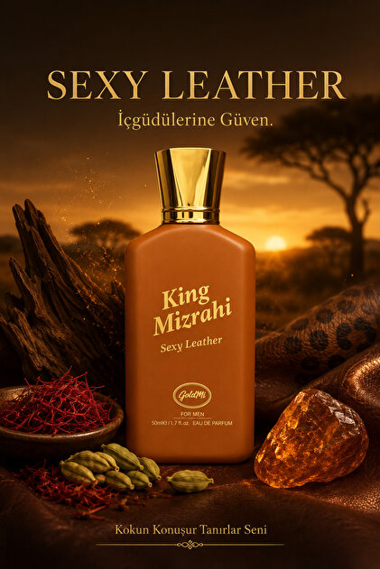 King Mizrahi - Sexy Leather 50 ml Edp Erkek Parfüm %35 Esans Yüksek Kalıcılık Afro Etkili Çekicilik - Kokun Konuşur Tanırlar Seni