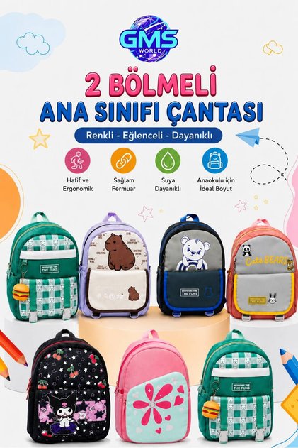 2 BÖLMELİ ANA SINIFI ÇANTASI