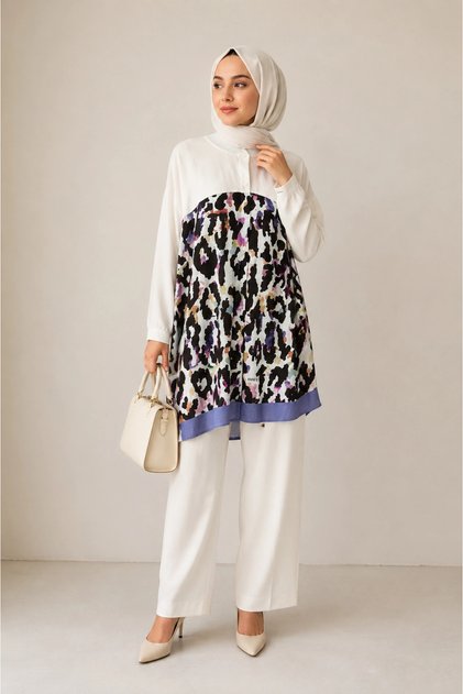 Patterned Shirt 7187 Ecru