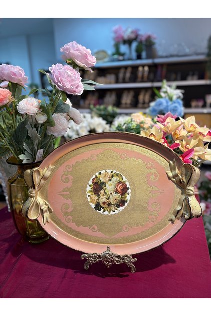Brand Handcrafted Painted Rosewood Tray 51 cm