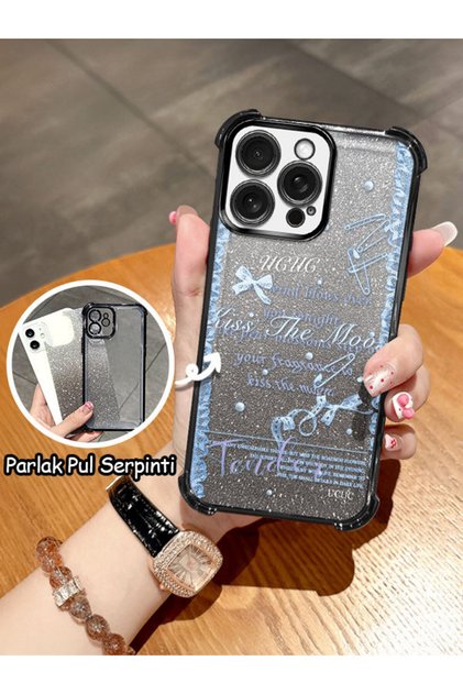 iPhone 15 Pro Max Compatible Transparent Four Corner Silicone Coated Glossy Edge Case