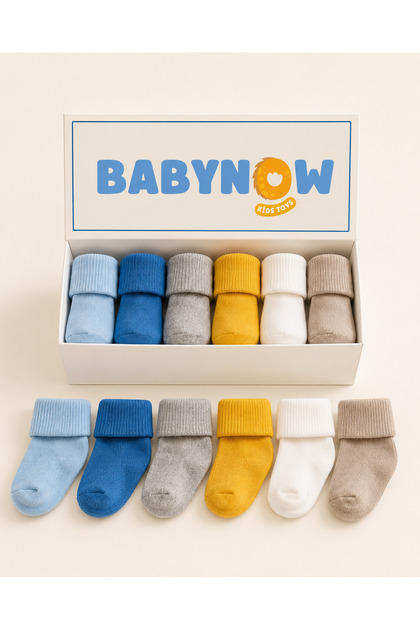 Baby Boy 6 Pairs Colorful Socks Set – 12 Pieces Casual Baby Socks