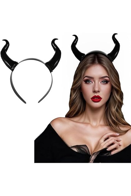 Bentiță cu coarne de diavol negre de Halloween, Coarne de taur gotice