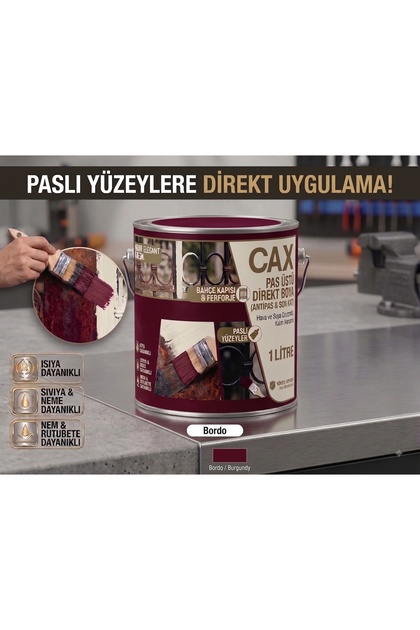 CAX Pas Üstü Direkt Uygulanan Antipaslı Sentetik Metal Boyası 1 Litre Pas Önleyici