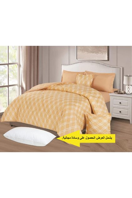 طقم لحاف من هورس بقماش مميز وناعم وجهين 6قطع من المايكروفيبر الفاخر مناسب لسرير مقاس 200×200