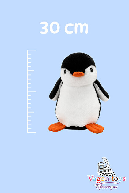 vagontoys Penguen Peluş Oyuncak Siyah Beyaz Gerçekçi Tasarım Uyku