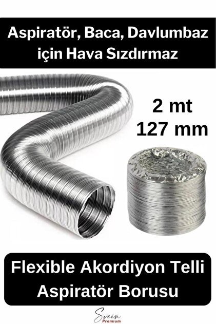 Aluminum Unbreakable Ripstop Built-In Chimney Aspirator Hood Water Heater Ventilation Pipe 2 Mt 127 mm