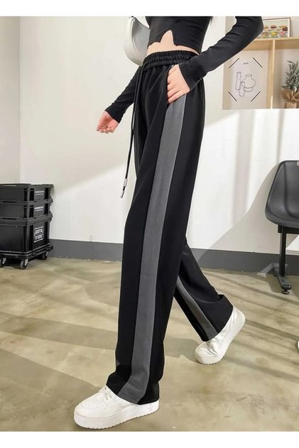 Y2k Siyah Örme Pantolon Eşofman