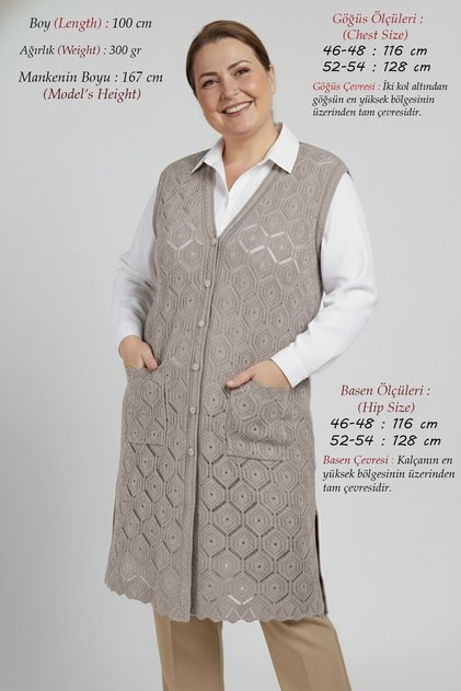 Women's Plus Size Knitwear Spring Summer Long Non-Pilling Openwork Mercerized Mother Thin Light Mink Vest