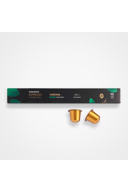 Verona Espresso Capsules | Ethiopian Arabica Coffee Pods | Nespresso Compatible | Medium Roast UAE - Sleeve 10 Caps