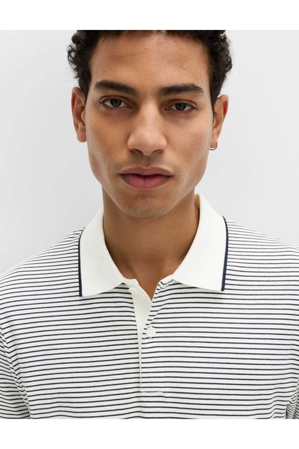 Çizgili Polo Yaka T-shirt