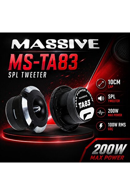 Massive Ms-TA83 Çifti 400Wat-200W Rms 10cm SPL Dome Tweeter 1Takım
