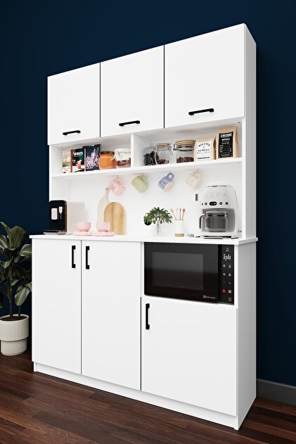 Asra Trend Modern Kahve Köşesi Dolabı %100 MDF Çok Amaçlı Erzak