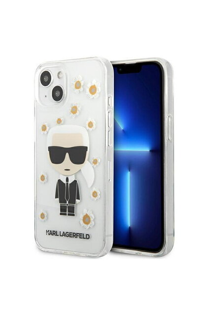 Husa de protectie Karl Laferfeld Ikonik Flower Kryt Pro pentru Iphone 13 Mini, Transparent