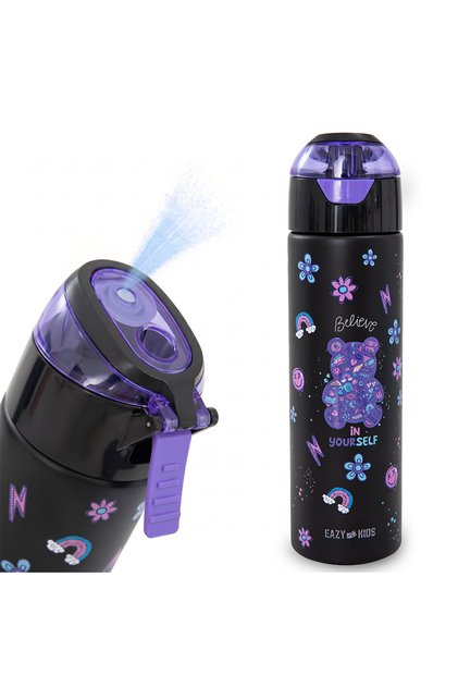 - Insulated Stainless Steel Water Bottle w/Spray, Teddy 640ml - Black