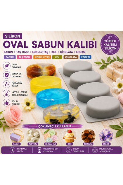 Silicone Oval Soap Mold Stone Powder Mold Cake Chocolate Mold