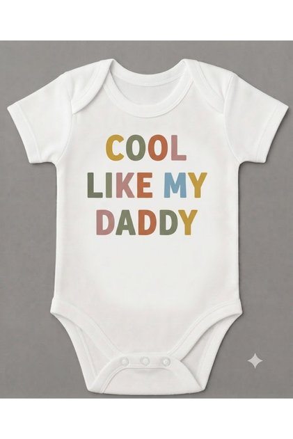 Organic Cotton Cool Like My Daddy Printed Snap Fastener Baby Bodysuit