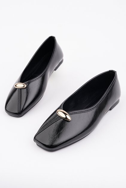 Bln-035 Flat Sole Buckle Ballerinas