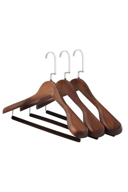 1pcs for Mens Multifunctional Coat Hanger Wooden Retro Wide Shoulder Flocking Rod Clothes Drying Sup