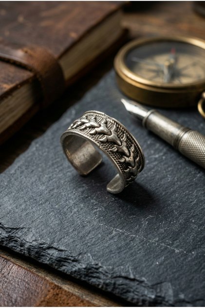 Tribal Engraved Special Design Masculine Adjustable Men's Ring
