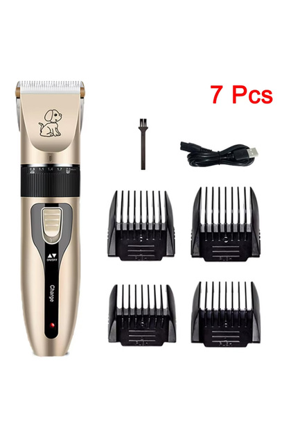7 Pcs Electrical Pet Clipper Professional Grooming Kit Rechargeable Pet Hair Trimmer Shaver Set Anim