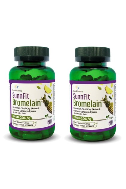 Sunnfit Bromelain''Bromelain, Green Tea Extract, Guarana, Garsinya, Chromium X 2