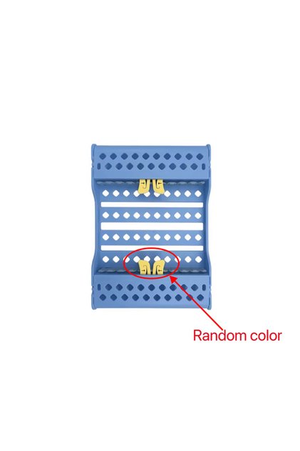 Blue 10Slots Dental Instrument Box Holder 135℃ Autoclave Plastic Dental Disinfection Storage Rack Bo