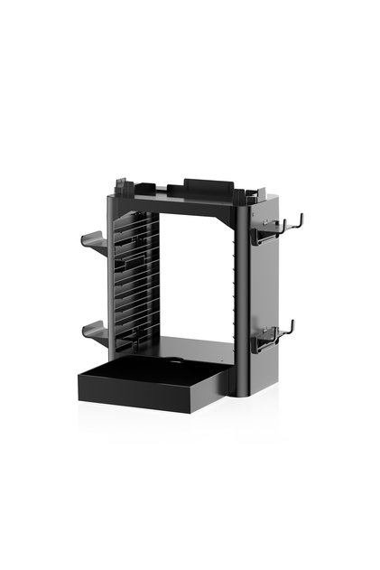 Black Game Storage Tower NS153B For Switch/Switch 2,Organizer Stand with 10 Game Disk Rack, Controll
