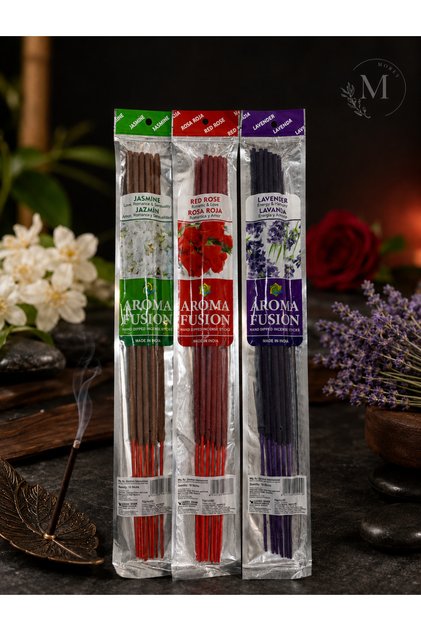 Aroma Fusion 30 Adet Organik Çubuk Tütsü 3 Paket (50 CM - 3 SAAT YANMA SÜRESİ)