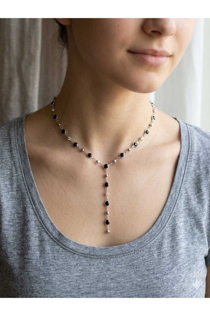 Silver Color Y Necklace