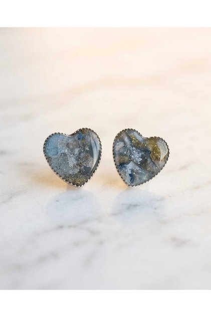 Heart Galaxy Polymersilicon Handmade Nails Earrings