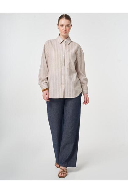 Single Pocket Cotton Linen Tunic Mink
