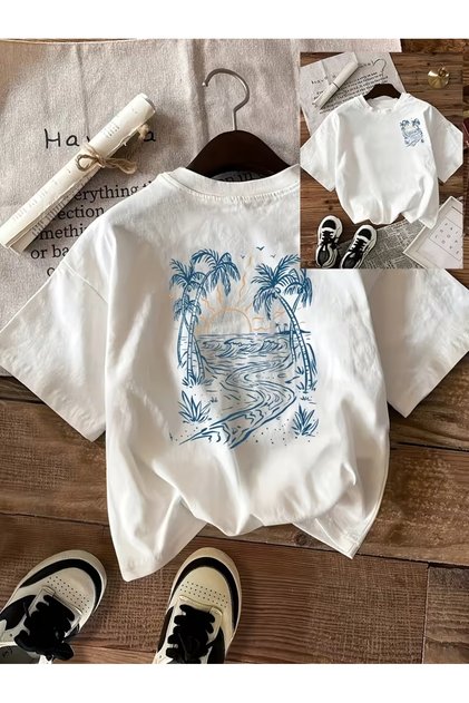 Unisex Holiday Printed Oversize T-Shirt