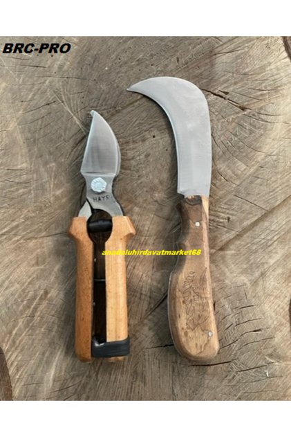 KARBON ÇELİK AŞI BIÇAĞI CEP ÇAKISI TIRNAK KESME BIÇAĞI ÇELİK BUDAMA MAKASI 2Lİ SET