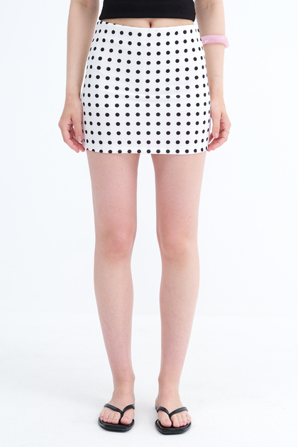 Addax Polka Dot Mini Skirt E3055- Trendyol