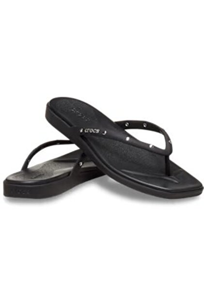 W　7 Crocs Miami Studded Flip Women's Flip Flops 211471-001 Black
