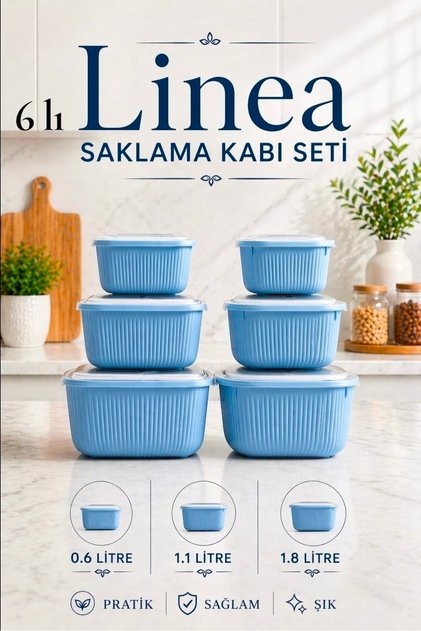 6-Piece Food Storage Container Set | Refrigerator Organizer Set of 6