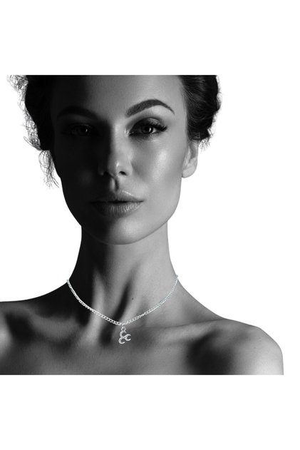 Orora Three-Crescent Figured Silver Color Necklace