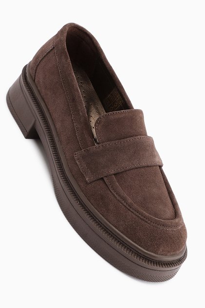 Britha Genuine Leather Mink Suede Penny Loafer Women's Casual Shoes