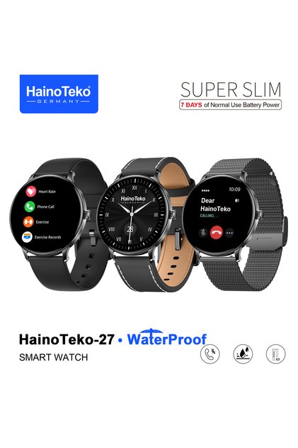 -27 ساعة ذكية مقاومة للماء مع شاشة AMOLED - فضي