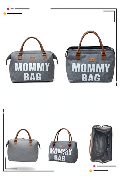 Luxury Gray Leather Detailed Domestic Production Mother Baby Hand and Shoulder Care Bag