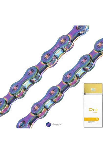 KMC TEC 6-7-8li Zincir 116 Lokma Rainbow Bisiklet Zinciri 18-21-24 Vites Uyumlu Galaxy Blue Zincir