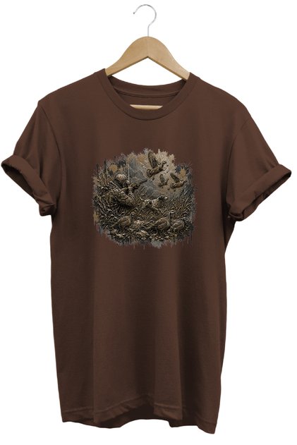 Off-Road Dog and Bird Printed Shooting T-Shirt Outdoor Nature Clothing