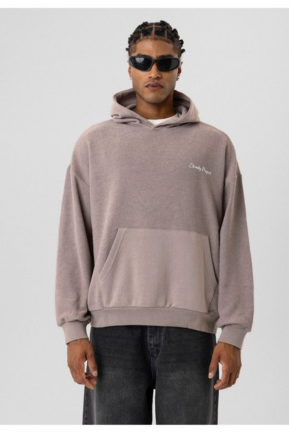 Black Kangaroo Pocket Hooded Oversize Sweatshirt