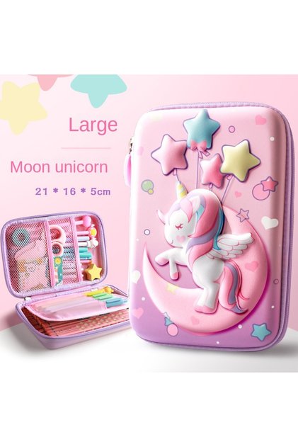 L1 3D EVA Unicorn Cute Pencil Case Cartoon Stationery Box Girls Color Pencil Box Student Pen Case Sc