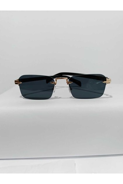 Eşref Tek Unisex Rectangular Metal Sunglasses