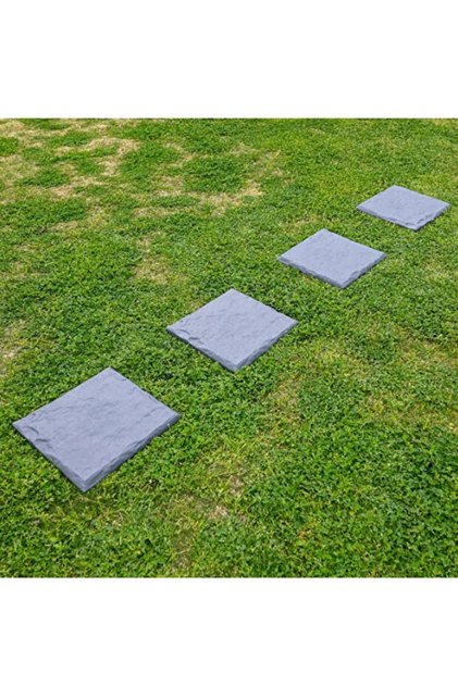 Dekoratif Bahçe Basamak Taşı PVC Çim Yolu Yürüyüş Yolu Taşı Peyzaj Bahçe Yol Taşı 4 LÜ PAKET