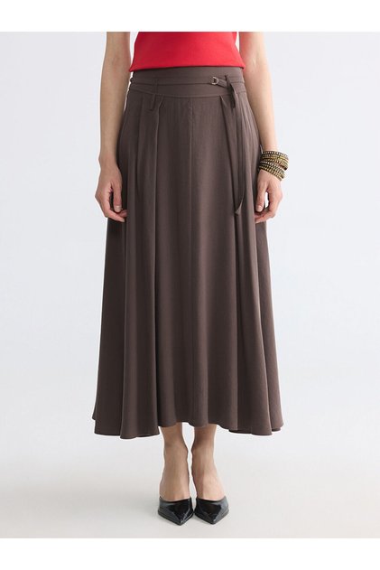 Brown waistless cut a cut battery Pleated additional from gülis gi̇yi̇m